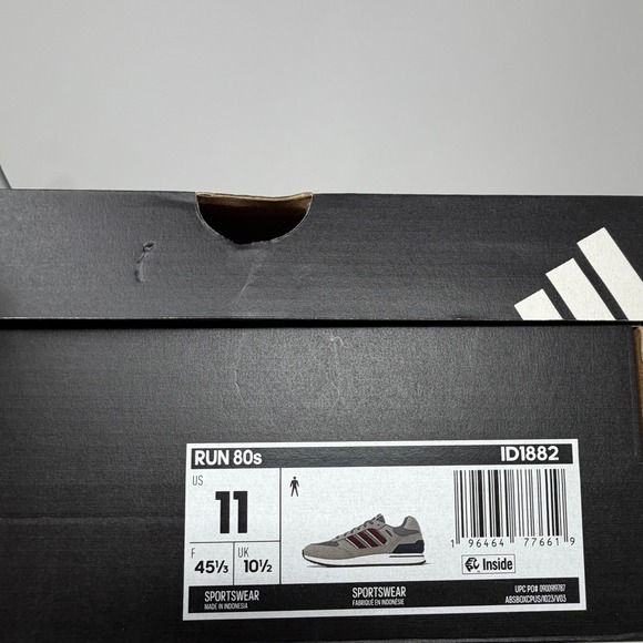 Adidas Run 80s Mens Sneakers Grey Burgundy Navy Retro Sneakers Mens 11 -NWT 1882 - Picture 2 of 14